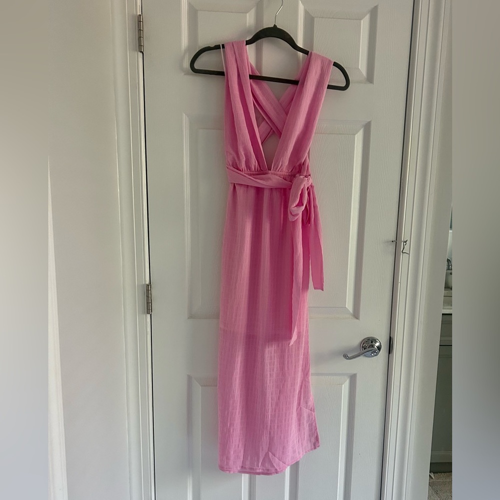 Reverse Brand Midi Multi-Way Pink Dress